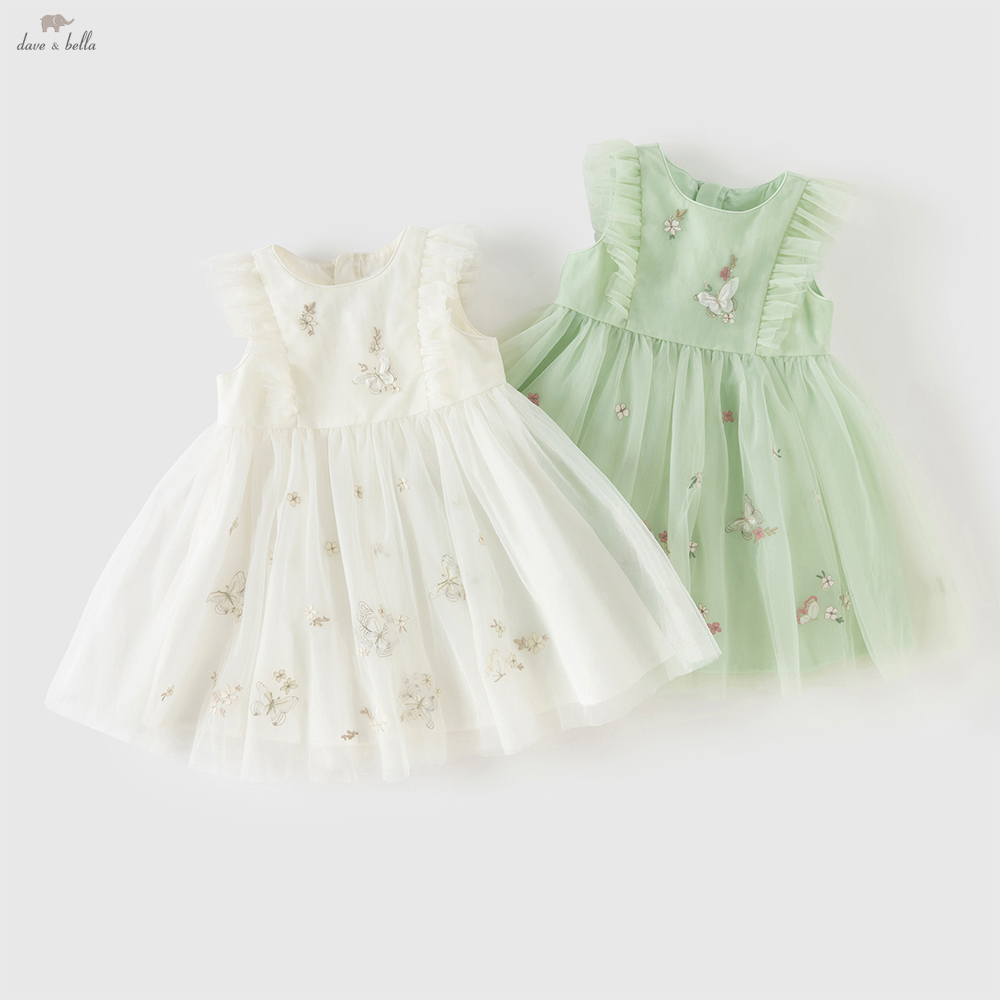 Summer Clothing Baby Girl - Dave Bella Embroidery Lace Mesh Princess