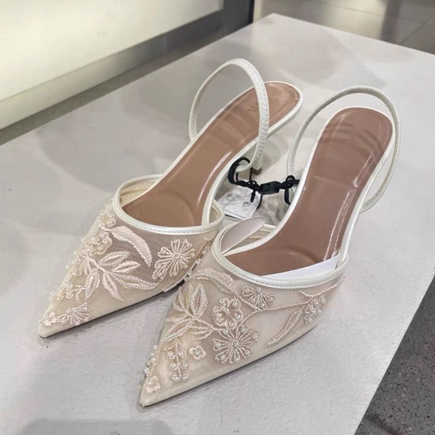 Summer Clothing Brands - Brand Designer Mesh Embroidered White Women's