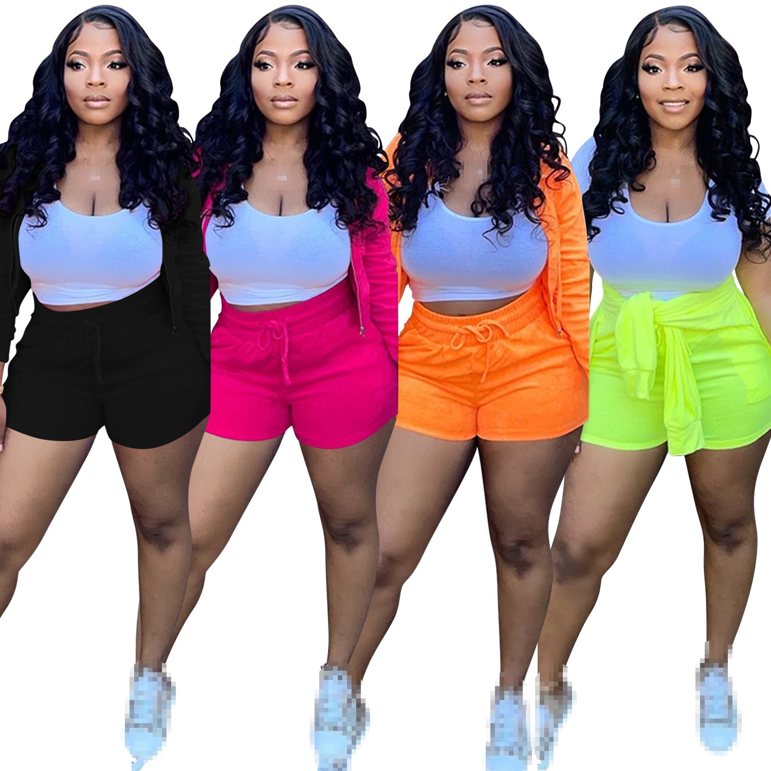 shorts sets 3 piece set women  - огляд і ціна Summer Clothing Wholesale